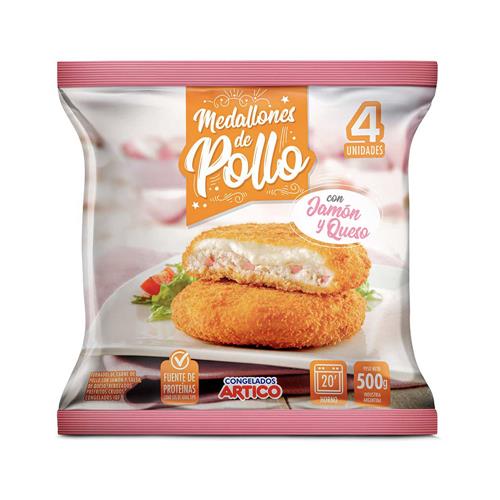 Medallones De Pollo Con Jamón Y Queso Artico 500g