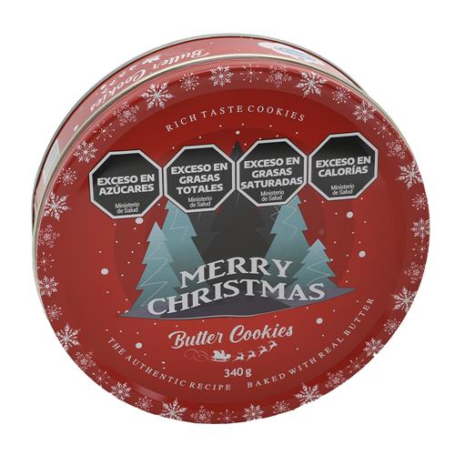 Galletitas De Manteca Navidad Roja Cremica Lata 340g