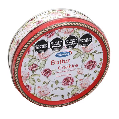 Galletitas De Manteca Flores Rojas Cremica Lata 144g
