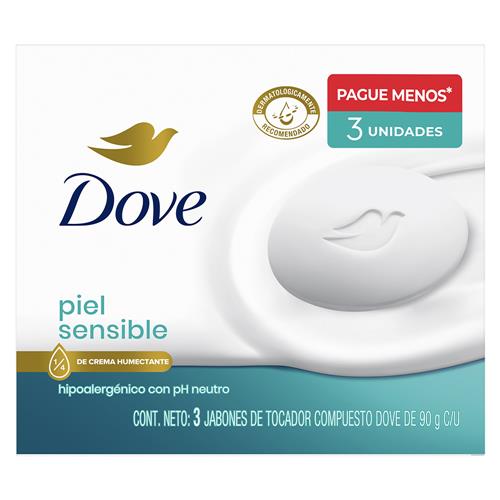 Jabón De Tocador Piel Sensible X3 Dove 270g