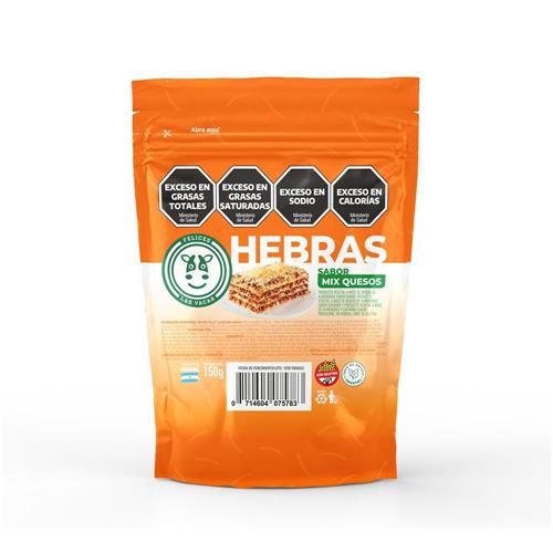 Queso Vegano En Hebras Mix De Quesos Felices Las Vacas 150g