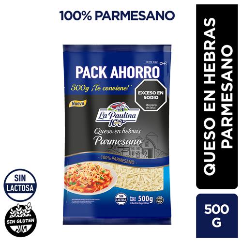 Queso En Hebras Parmesano La Paulina 500g