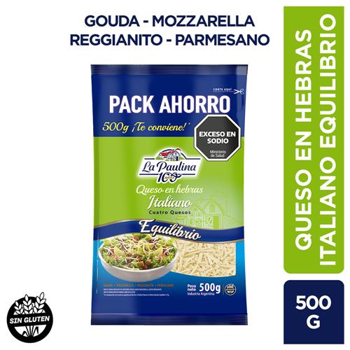 Queso En Hebras Italiano Equilibrio La Paulina 500g