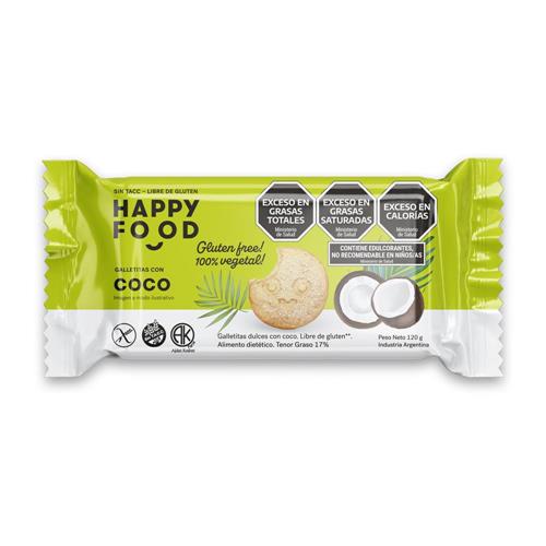 Galletitas Sin Gluten De Coco Happy Food 120g