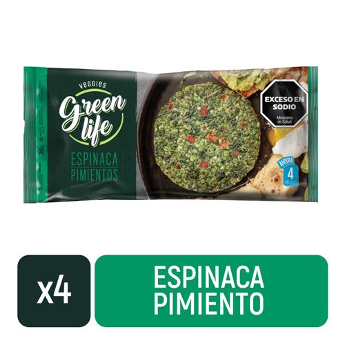 Medallones De Espinaca Y Pimiento Green Life 380g
