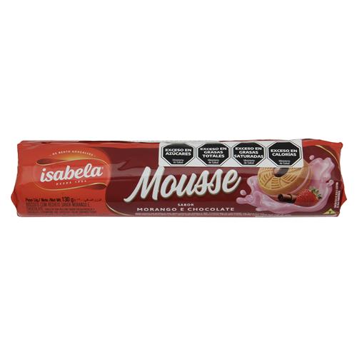 Galletitas Rellenas De Vainilla Con Mousse De Frutilla Isabela 130g