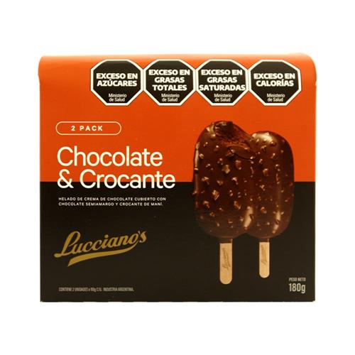 Palito Helado De Chocolate Crocante Luccianos 180g