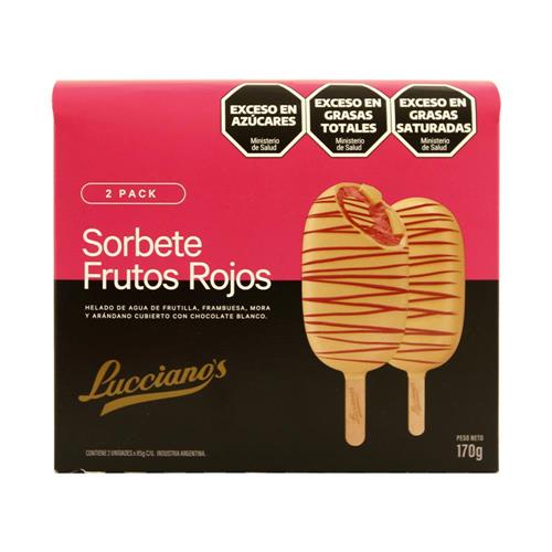 Palito Helado Sorbete De Frutos Rojos Luccianos 170g