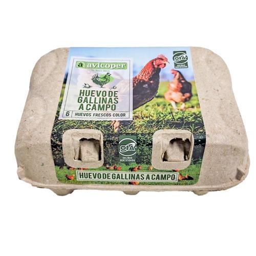 Huevo Color Gallinas A Campo Avicoper 6u