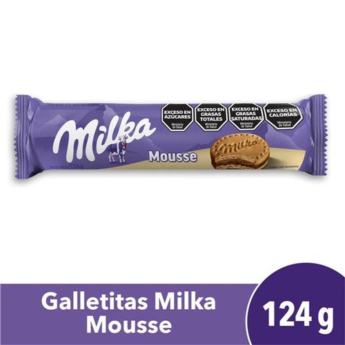Galletitas Rellenas Mousse Vainilla Milka 124g