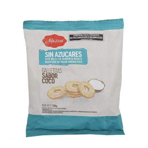 Galletitas dulces anillos de coco sin azúcar MAZZEI 150g