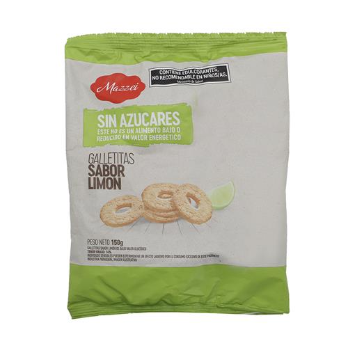 Galletitas dulces anillo de limón sin azúcar MAZZEI 150g