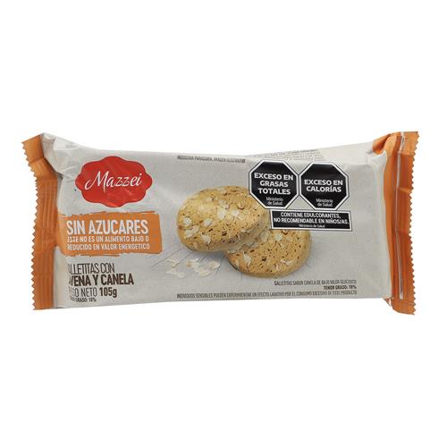 Galletitas dulces con Avena y Canela sin azúcar MAZZEI 105g