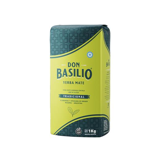 Yerba Mate DON BASILIO Con Palo Paquete 1 Kg