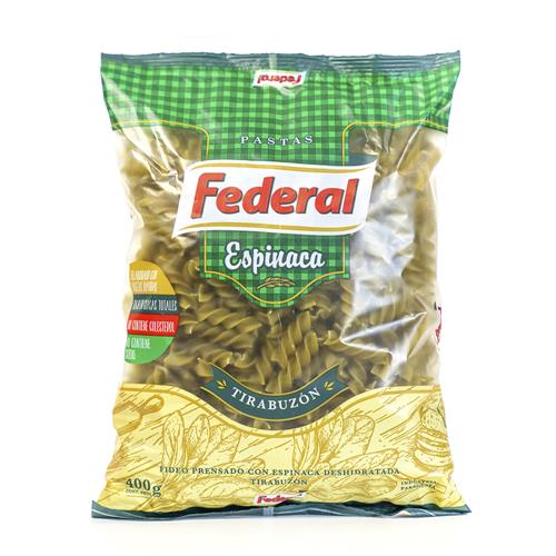 Fideos Guiseros Tirabuzón Mix Espinaca Federal 400g