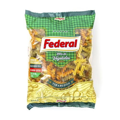 Fideos Guiseros Tirabuzón Mix De Vegetales Federal 400g
