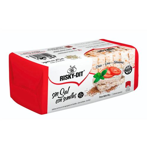 Galletas De Arroz Integral Sin Sal Con Semillas Risky Dit 100g