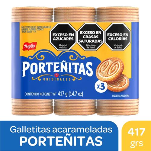 Galletitas Azucaradas Acarameladas Porteñitas 417g