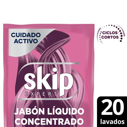 Jabón Líquido Concentrado SKIP Para Ciclo Corto Cuidado Activo Doypack 800 Ml
