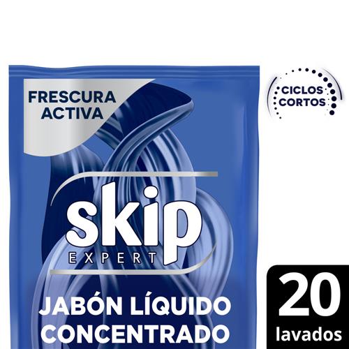 Jabón Líquido Concentrado SKIP Para Ciclo Corto Frescura Activa Doypack 800 Ml