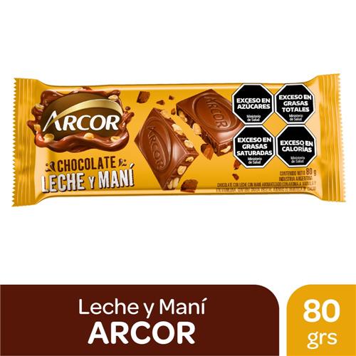 Chocolate Con Leche Y Maní Arcor 80g