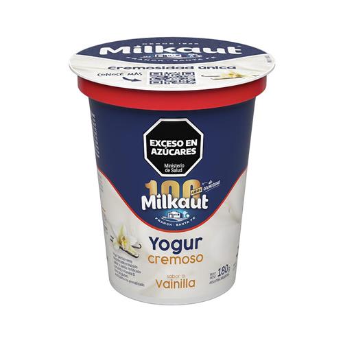Yogur Cremoso Entero Sabor Vainilla Milkaut 180g