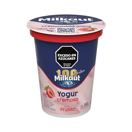Yogur Cremoso Entero Sabor Frutilla Milkaut 180g