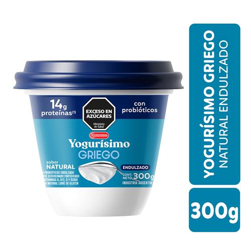 Yogur Griego Sabor Natural Endulzado YOGURISIMO 300g