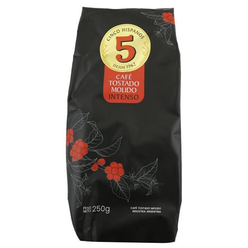 Café Tostado Molido Intenso Los 5 Hispanos 250g