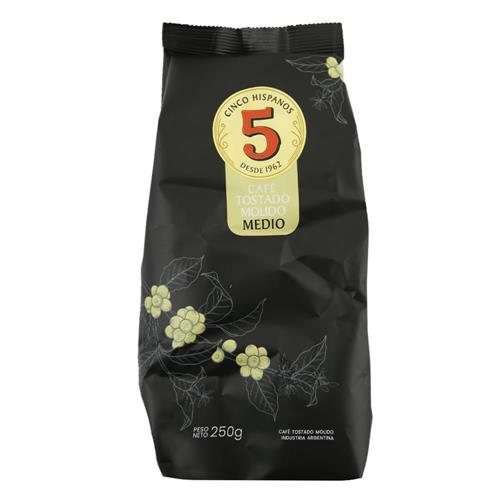 Café Tostado Molido Medio Los 5 Hispanos 250g