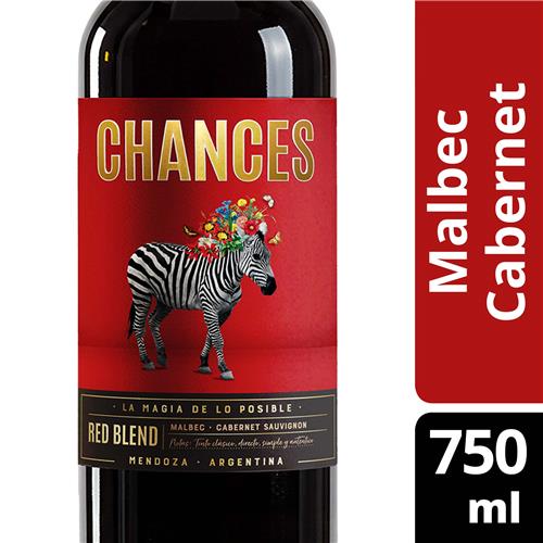 Vino Tinto Malbec Cabernet Sauvignon Chances 750ml