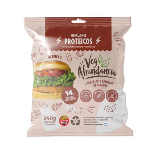 Medallones Proteicos De Lentejas Y Semillas De Girasol Vegabundancia 240g