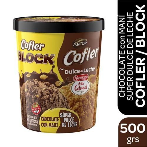 Helado Chocolate Con Maní Y Dulce De Leche Cofler 500g