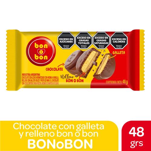 Chocolate Relleno De Pasta De Maní Bon O Bon 48g