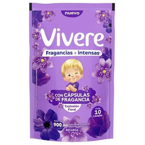 Suavizante P/Ropa Exp.Floral Vivere Doy 900 Ml