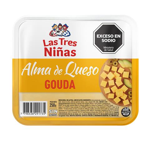 Queso Gouda Trozado S/L Las Tres Niñas Paq 250 Grm