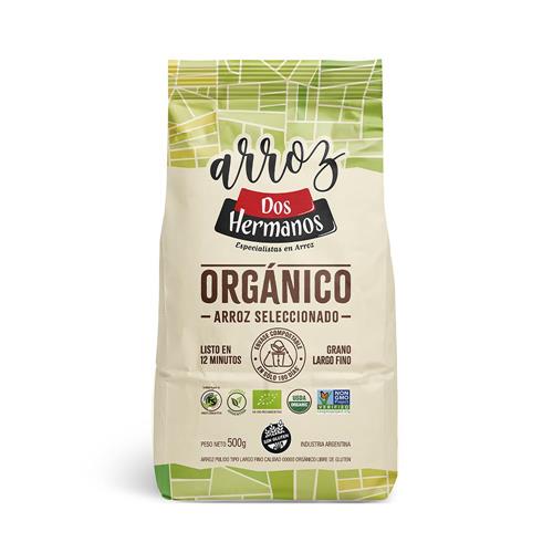Arroz largo fino orgánico DOS HERMANOS 500g