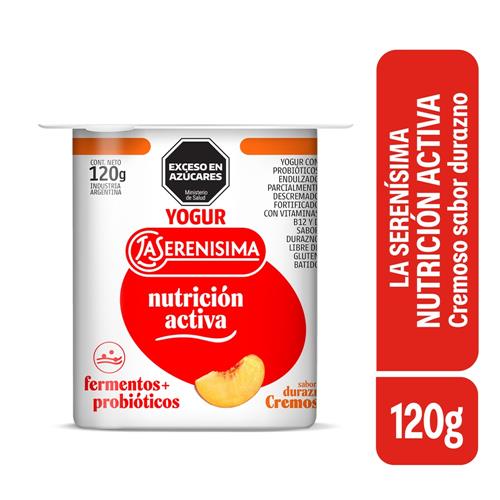 Yogur Cremoso FFS Entero Sabor Durazno 120g La Serenísima Nutrición Activa