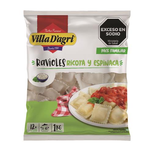 Ravioles de ricota y espinaca VILLA DAGRI 1Kg