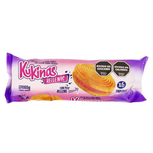 Galletitas rellenas de frutilla KUKINAS 65g