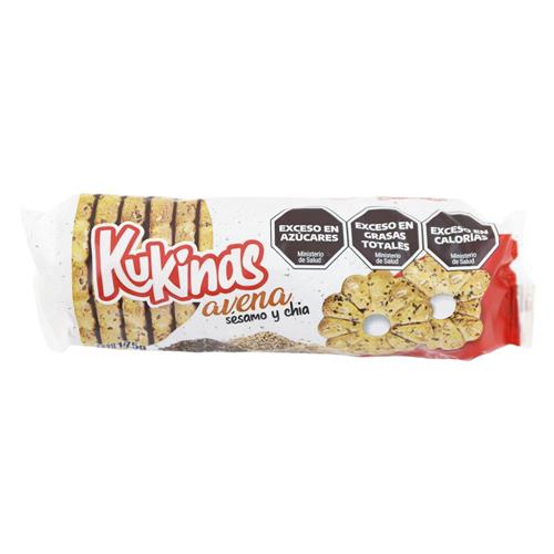 Galletitas de avena con sésamo y chía KUKINAS 175g