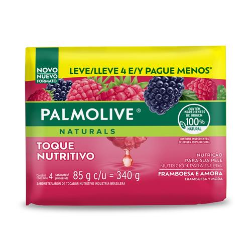 Palmolive Naturals Jabón Toque Nutritivo Frambuesa y Mora 340g