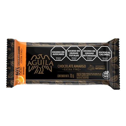 Chocolate Amargo Águila 60% Cacao con Naranja Extra Fino 70g