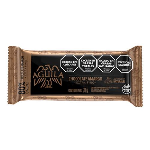 Chocolate Amargo Aguila Extra Fino 80% Cacao 70g