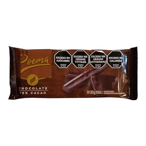 Chocolate Poema Chocolate Amargo 70% Cacao 80g