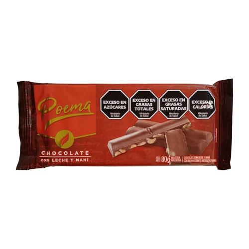 Chocolate Poema con Leche y Maní 80g