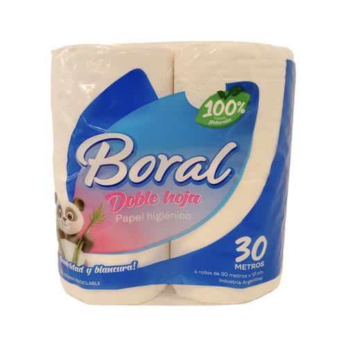 Papel Higiénico Boral Doble Hoja 4 rollos x 30 metros