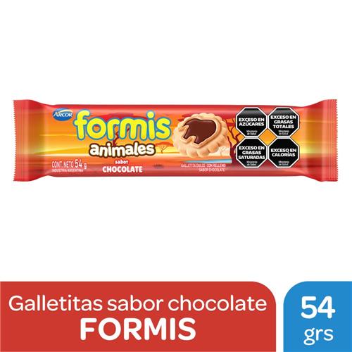 Galletitas Arcor Formis Animales sabor Chocolate 54g
