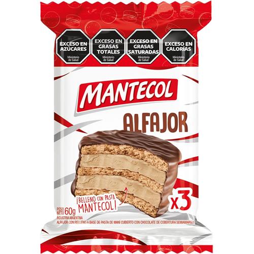Alfajor Mantecol Relleno con Pasta Mantecol 60g