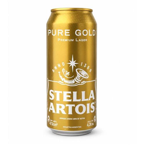 Cerveza Stella Artois Pure Gold Premium Lager 473ml